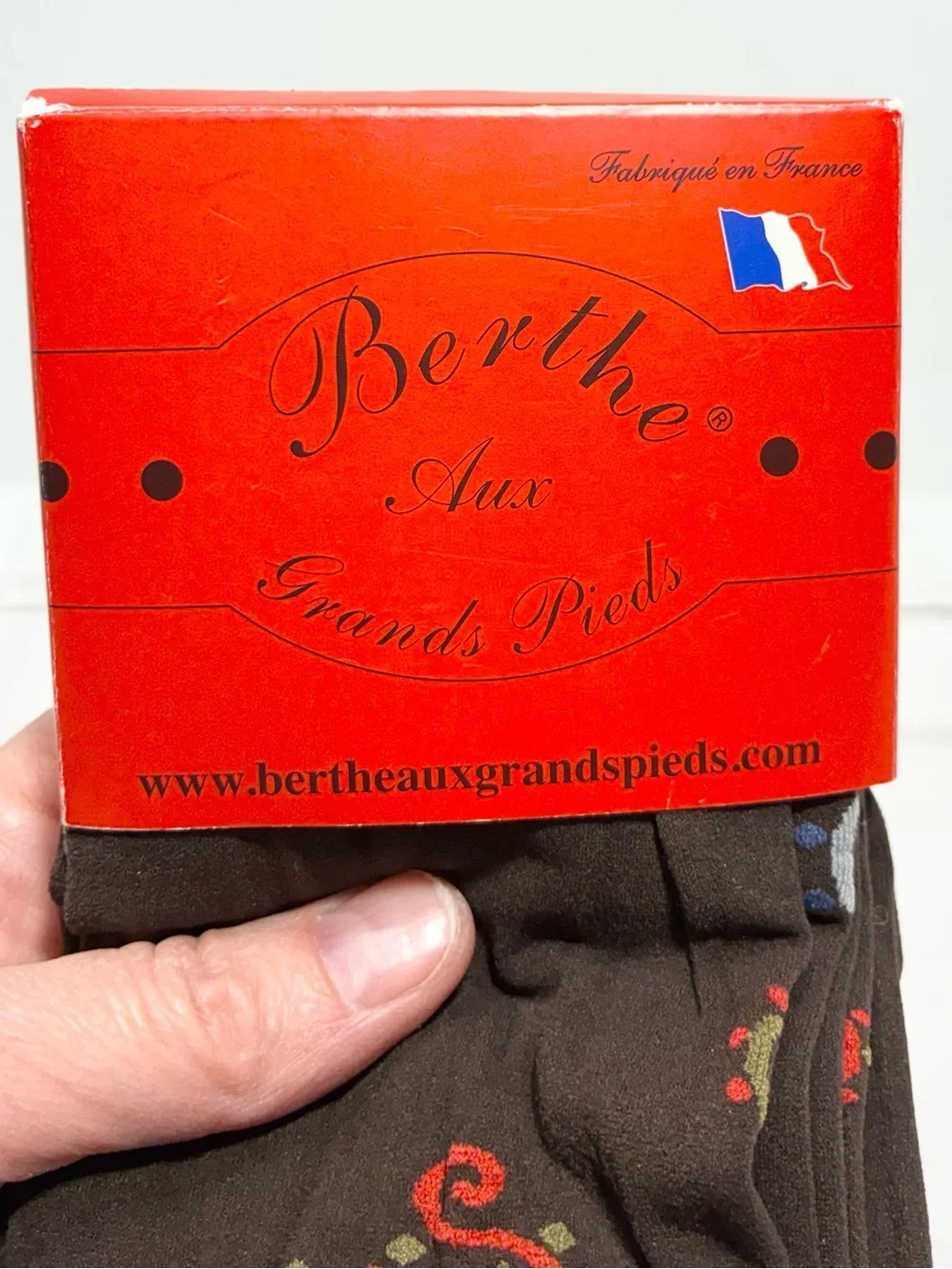 Berthe France Spiral Star Pattern Opaque Tights Brown Multi Size 3/4 (M/L)